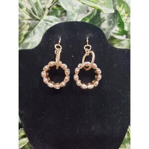 Traci Lynn Women's Gold Hoop with Crystal Rhinestone Earrings Set